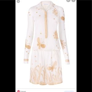 DVF white dress with gold  butterfly’s -12